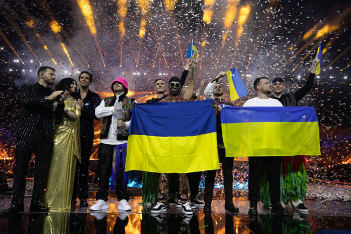 Ukraine’s Kalush Orchestra, winners of the Eurovision Song Contest 2022 — EBU/ CORINNE CUMMING