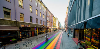 Road Turned Rainbow in Front of Terror Attack Pub Rainbow street in Oslo (Image: Photo: Stian Lysberg Solum / NTB)