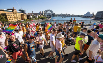 New ABS Data: Over 900,000 Australians are LGBTI+ Marchers on the Cahill Expressway (Daniel Boud - supplied)