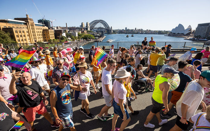 Marchers on the Cahill Expressway (Daniel Boud - supplied)