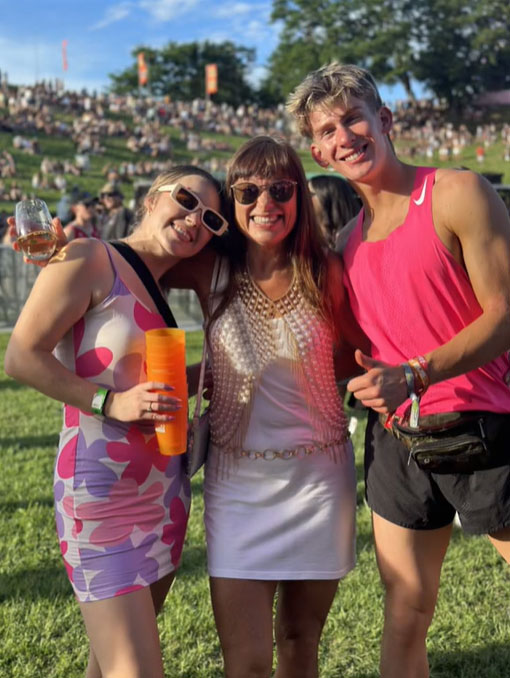 Harry Bain (right) with friends at Rhythm and Vines Festival. (TikTok)