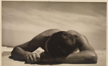 Diving Into Australia’s History Through The Lens 1930 - The Sunbaker, Culburra Beach, NSW, 1937 by Max Dupain A contact print from the original negative of Max Dupain’s famous photograph the Sunbaker. (Supplied Shot exhibition)