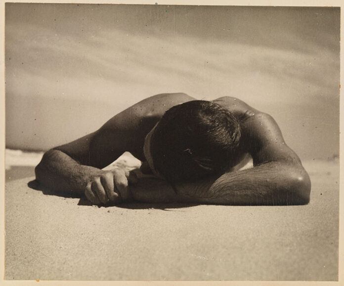 1930 - The Sunbaker, Culburra Beach, NSW, 1937 by Max Dupain A contact print from the original negative of Max Dupain’s famous photograph the Sunbaker. (Supplied Shot exhibition)