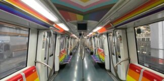 Rainbow Train Revs Up for Rome Pride with Mixed Reactions Rome rainbow train (ATAC Youtube)