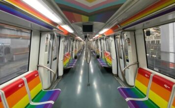 Rainbow Train Revs Up for Rome Pride with Mixed Reactions Rome rainbow train (ATAC Youtube)