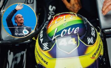 “Love is Love”: Hamilton Celebrates Pride Month with Banned Helmet Design Lewis Hamilton and his 2024 Pride Helmet (Instagram)