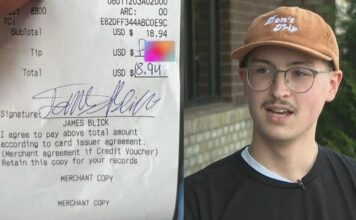 Kansas Waiter Turns Hate into Hope: Fundraiser Launched After Homophobic Incident waiter receipt
