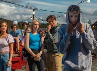 From Small Towns To Global Screens: The Rise Of ‘Rykter’ Stars Benjamin Ebbesen And Teo Tomczuk Cast of Rumours (Rykter). Four leads left to right Alisah Sussmann(Sara), Sisilja Garen(Thea), Teo Tomczuk(Mathias) and Benjamin Ebbesen(Erik). (Credit: Sondre Mogård Løvheim) Supplied.