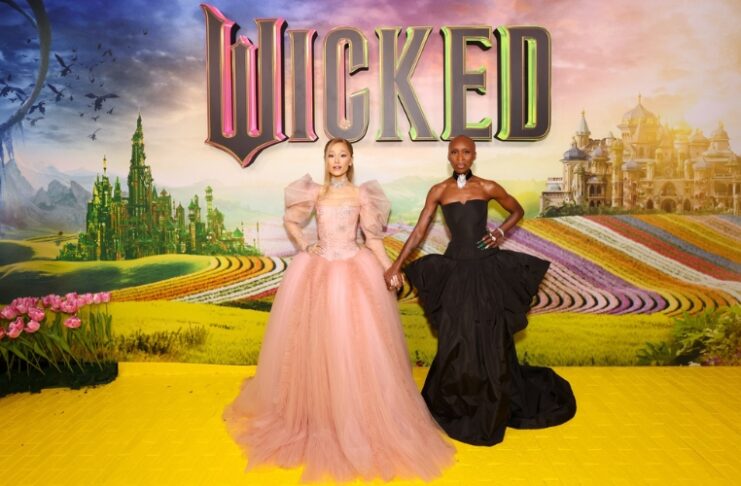 Wicked Enchants the Big Screen with Queer Representation and Star-Studded Cast Ariana Grande and Cynthia Erivo at the Wicked World Premiere in Sydney Australia. (Facebook)