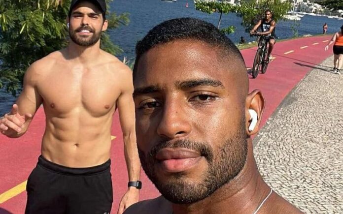 Openly gay Brazilian tennis player Joao Lucas Reis da Silva (front) with his boyfriend Gui Sampaio Ricardo (Instagram)