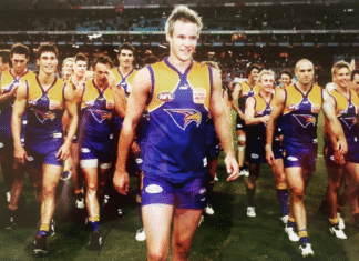 Mitch Brown Makes AFL History as First Male Player to Come Out as Bisexual Mitch Brown in his playing days at the West Coast Eagles (Instagram)